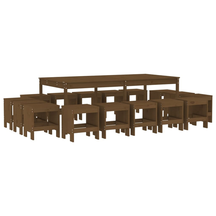 -Delige Tuinset Massief Grenenhout Honingbruin Honingbruin grenenhout