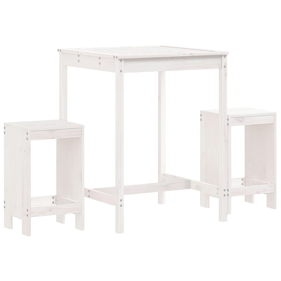 -Delige Barset Massief Grenenhout Wit Wit grenenhout