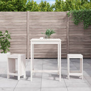 Barset 3-delig massief grenenhout wit 82.5x82.5x110 cm