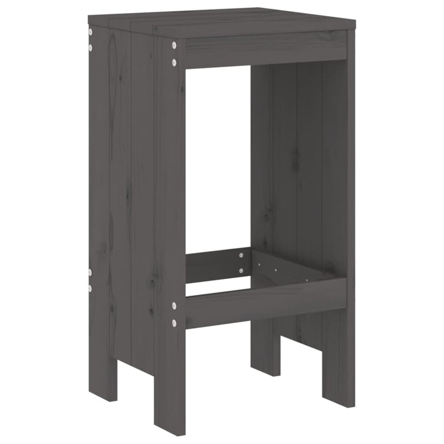 -Delige Tuinbarset Massief Grenenhout Grijs Grijs grenenhout