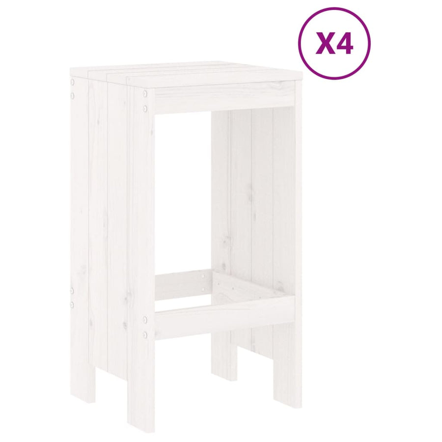 -Delige Barset Massief Grenenhout Wit Wit grenenhout