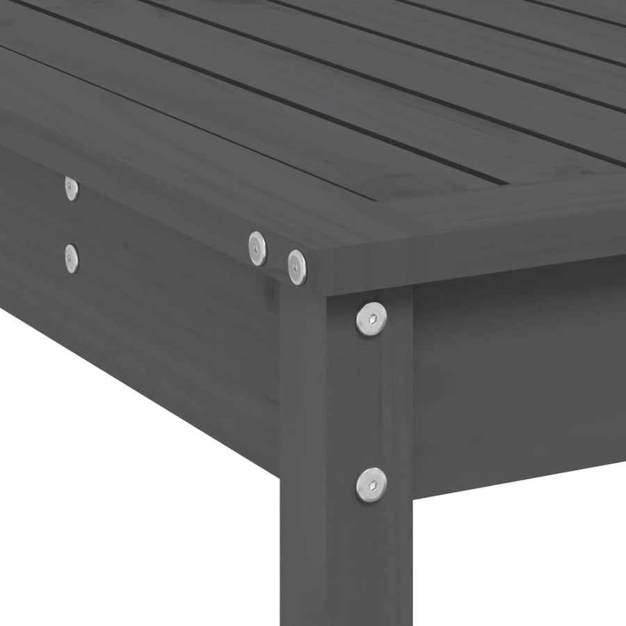 -Delige Tuinbarset Massief Grenenhout Grijs Grijs grenenhout