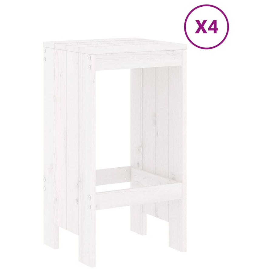 -Delige Barset Massief Grenenhout Wit Wit grenenhout