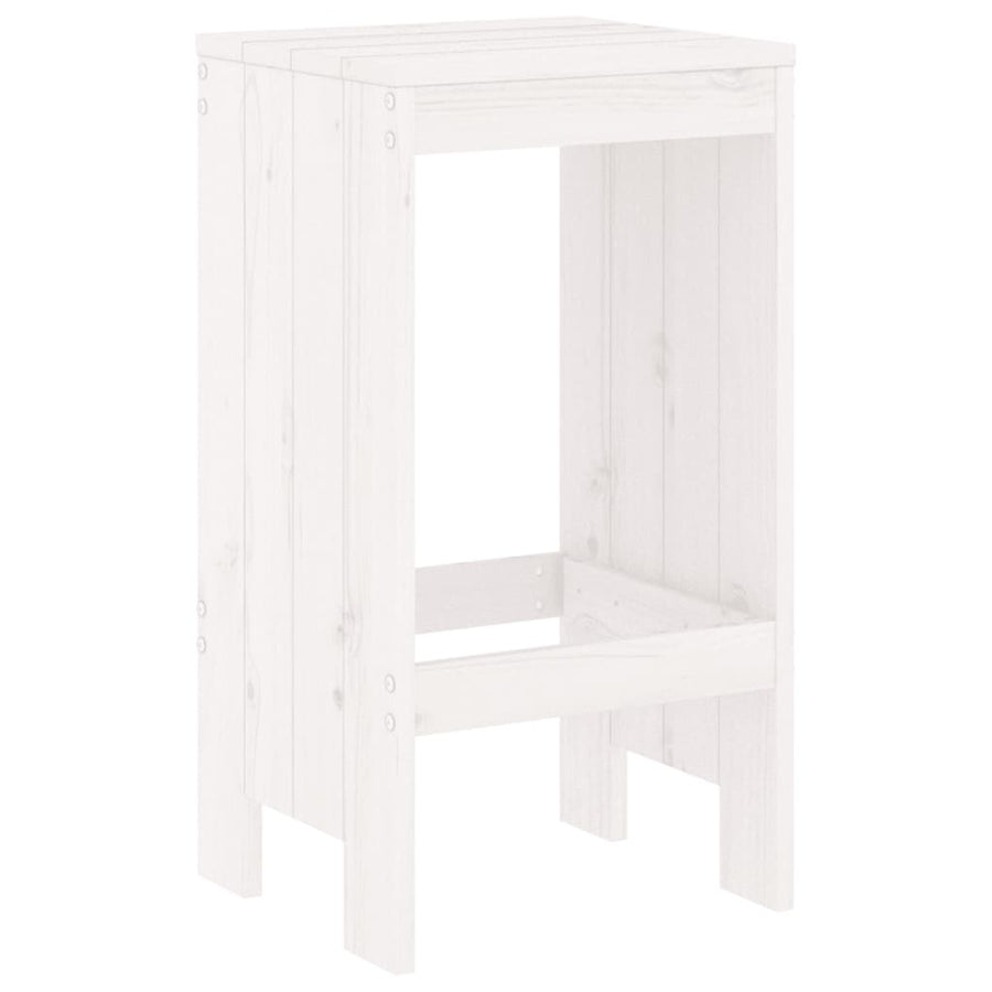 -Delige Barset Massief Grenenhout Wit Wit grenenhout