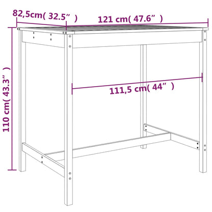 -Delige Barset Massief Grenenhout Wit Wit grenenhout