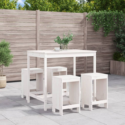 -Delige Barset Massief Grenenhout Wit Wit grenenhout