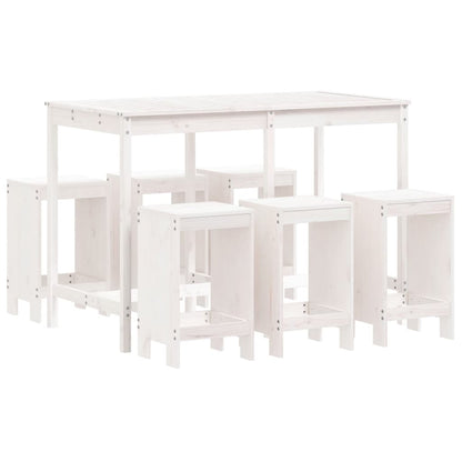 -Delige Barset Massief Grenenhout Wit Wit grenenhout