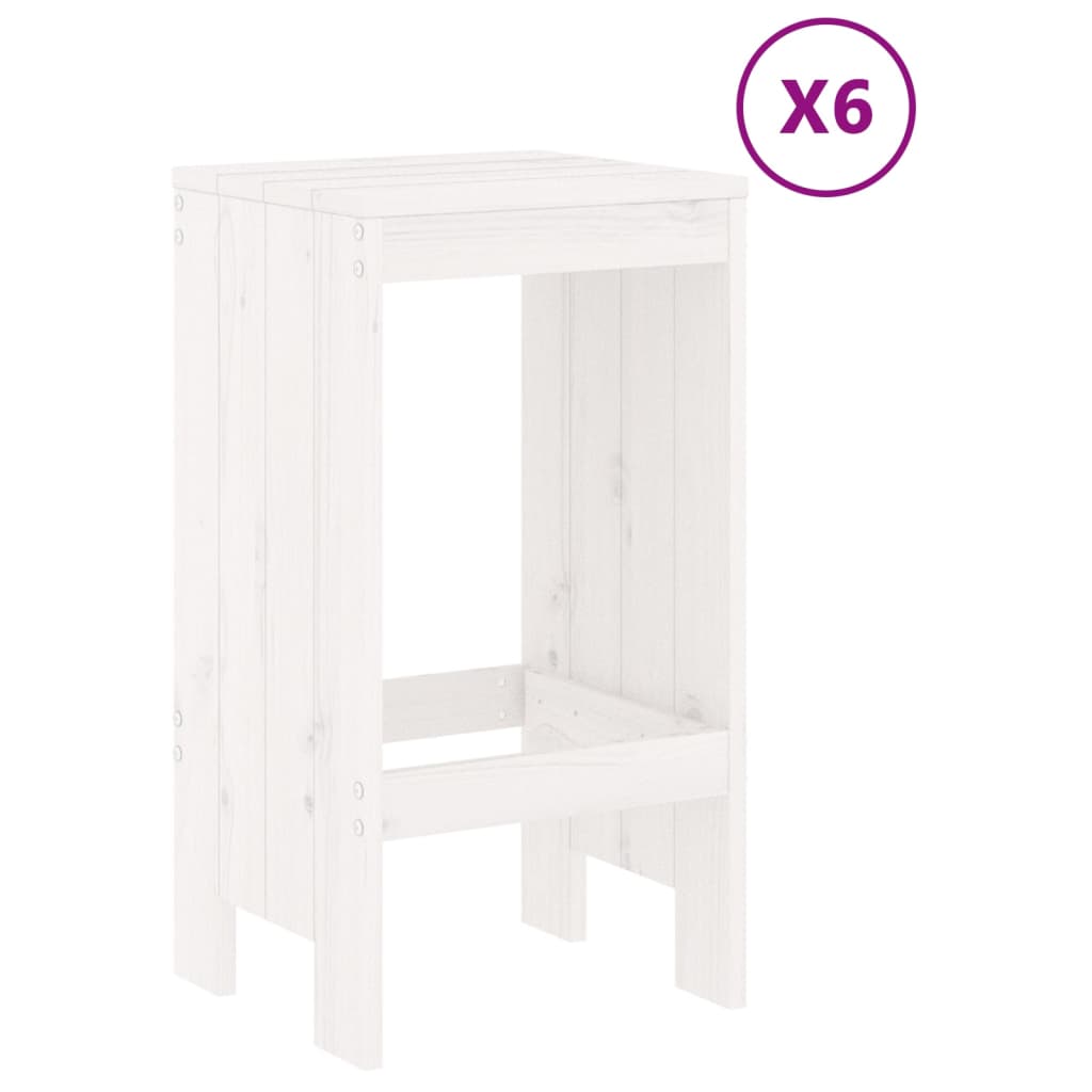 -Delige Barset Massief Grenenhout Wit Wit grenenhout