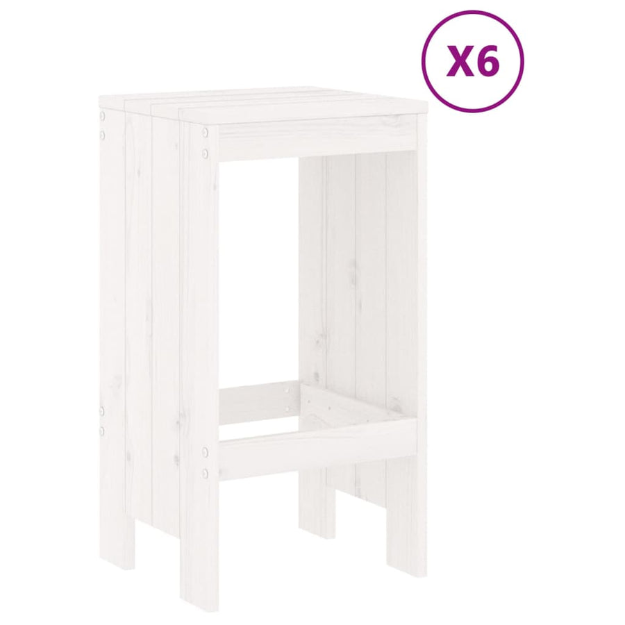 -Delige Barset Massief Grenenhout Wit Wit grenenhout