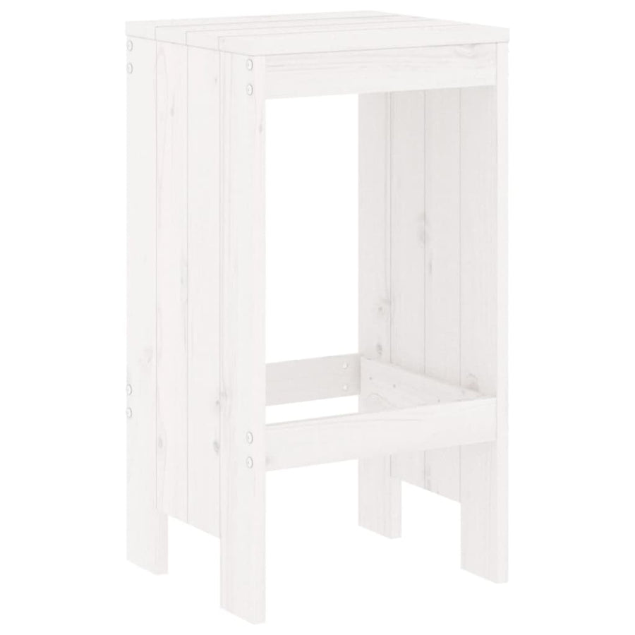-Delige Barset Massief Grenenhout Wit Wit grenenhout