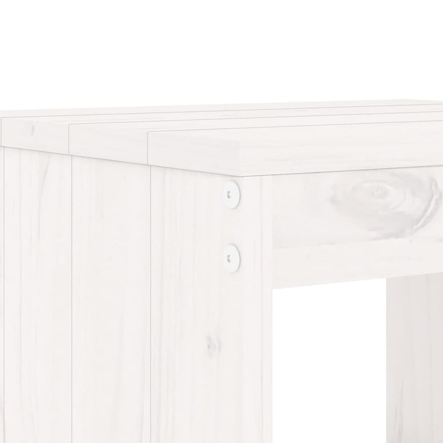 -Delige Barset Massief Grenenhout Wit Wit grenenhout