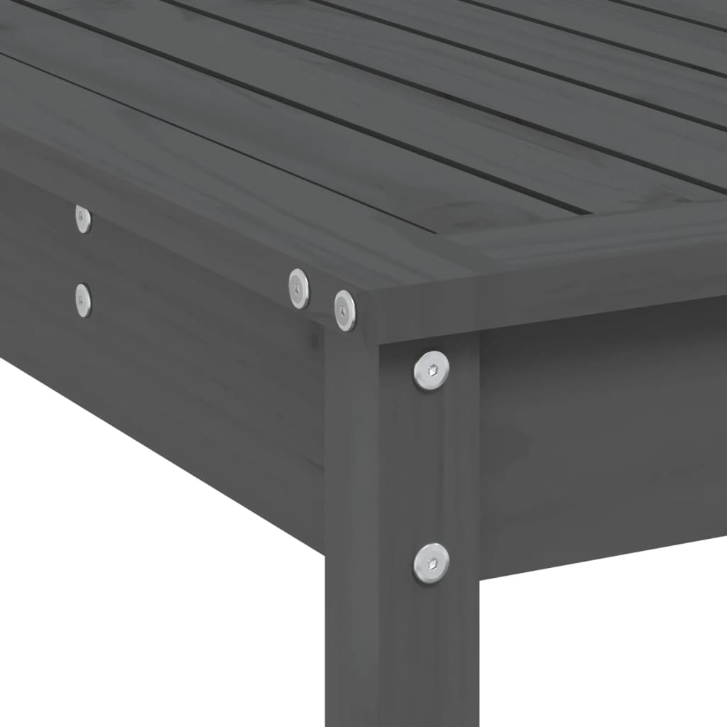 -Delige Tuinbarset Massief Grenenhout Grijs Grijs grenenhout