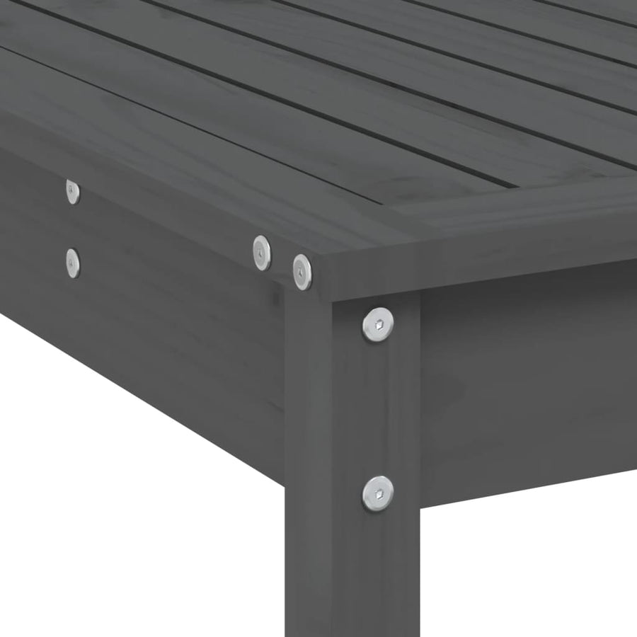-Delige Tuinbarset Massief Grenenhout Grijs Grijs grenenhout