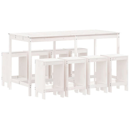 -Delige Barset Massief Grenenhout Wit Wit grenenhout