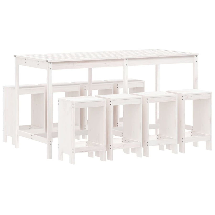 -Delige Barset Massief Grenenhout Wit Wit grenenhout