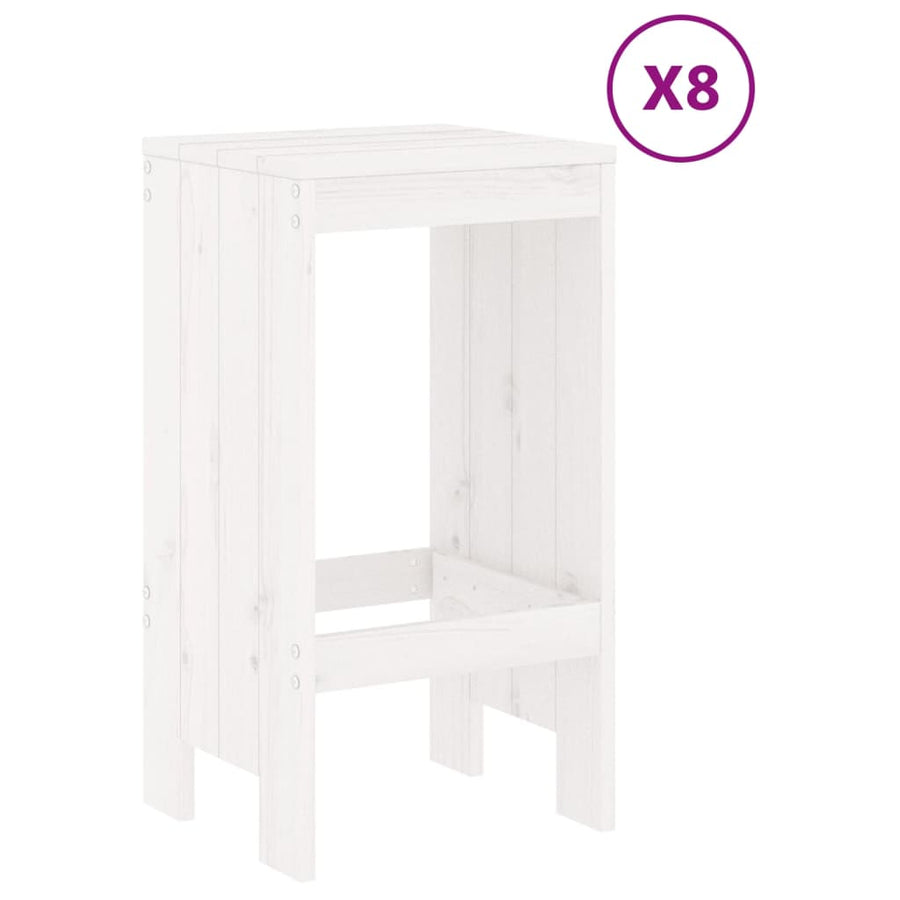 -Delige Barset Massief Grenenhout Wit Wit grenenhout
