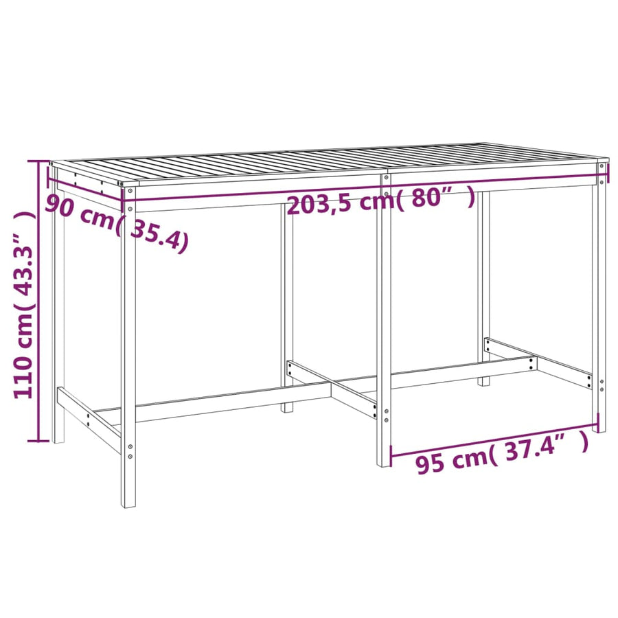 -Delige Barset Massief Grenenhout Wit Wit grenenhout