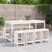 Barset 9-delig massief grenenhout wit