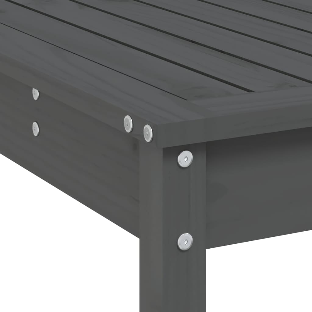 -Delige Tuinbarset Massief Grenenhout Grijs Grijs grenenhout