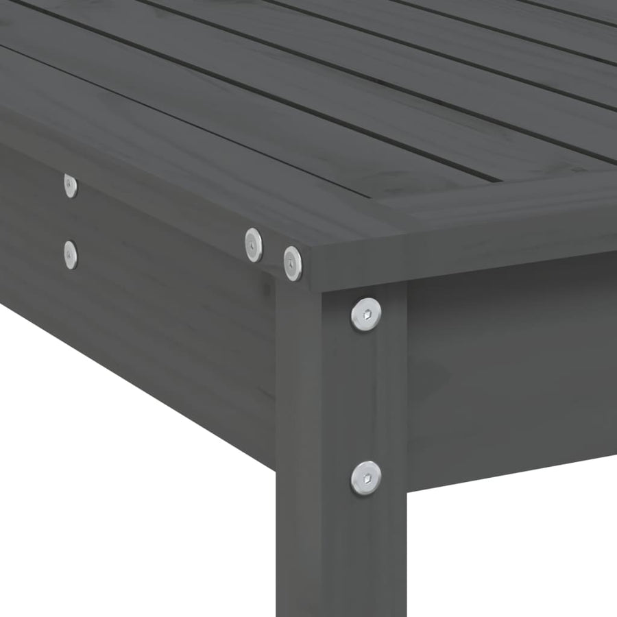 -Delige Tuinbarset Massief Grenenhout Grijs Grijs grenenhout