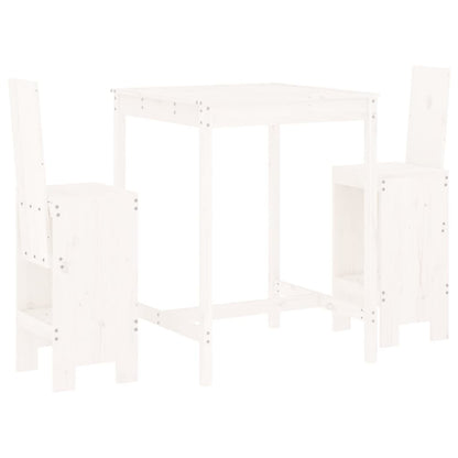 -Delige Barset Massief Grenenhout Wit Wit grenenhout