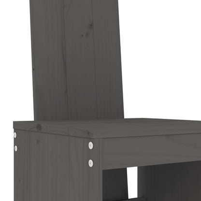 -Delige Tuinbarset Massief Grenenhout Grijs Grijs grenenhout