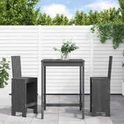 Tuinbarset massief grenenhout grijs 3-delig