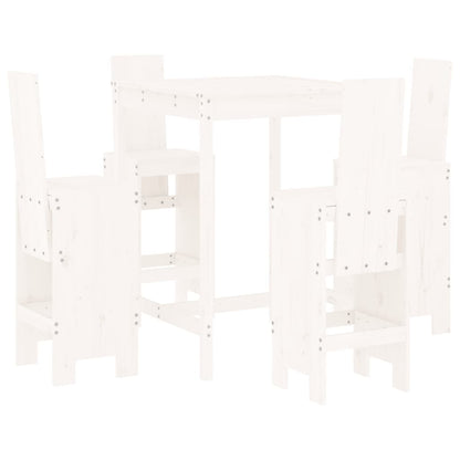 -Delige Barset Massief Grenenhout Wit Wit grenenhout