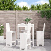 Barset massief grenenhout 5-delig wit