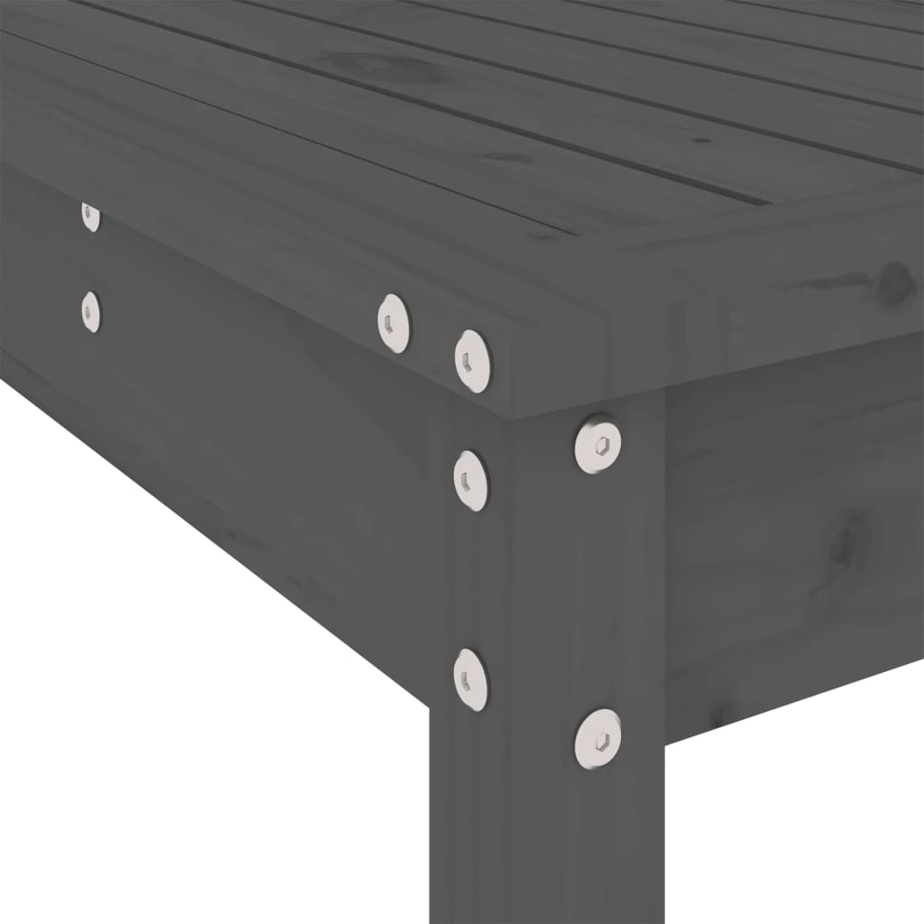-Delige Tuinbarset Massief Grenenhout Grijs Grijs grenenhout