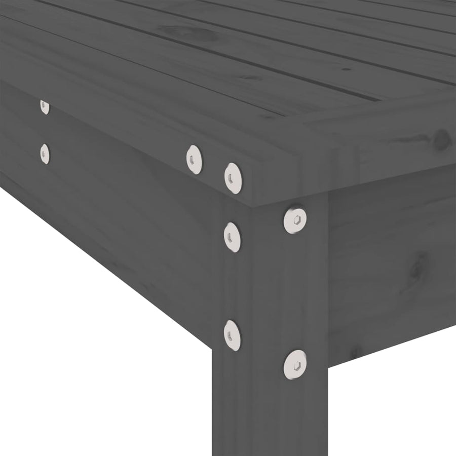 -Delige Tuinbarset Massief Grenenhout Grijs Grijs grenenhout