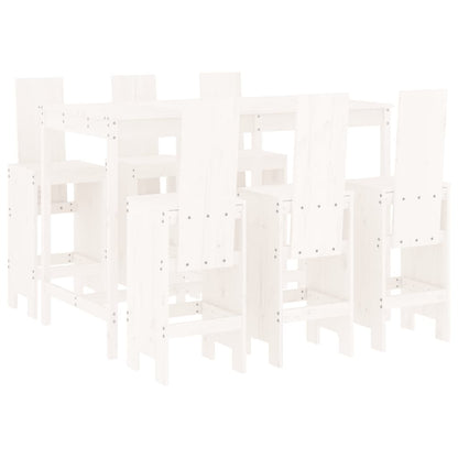 -Delige Barset Massief Grenenhout Wit Wit grenenhout