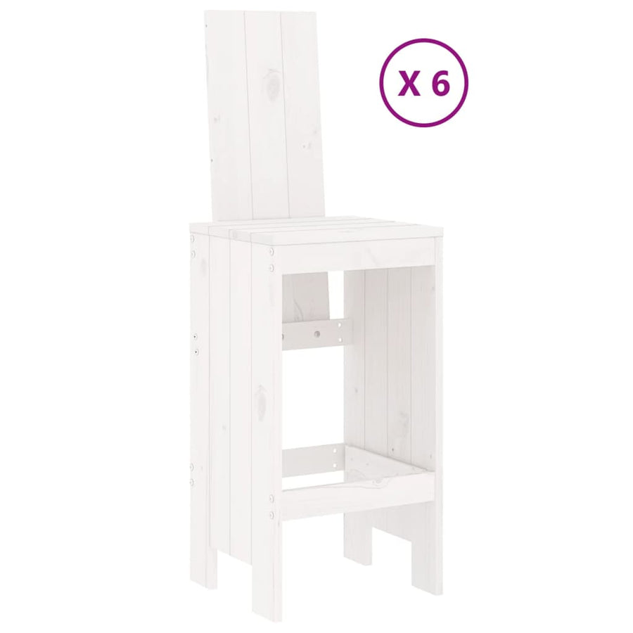 -Delige Barset Massief Grenenhout Wit Wit grenenhout