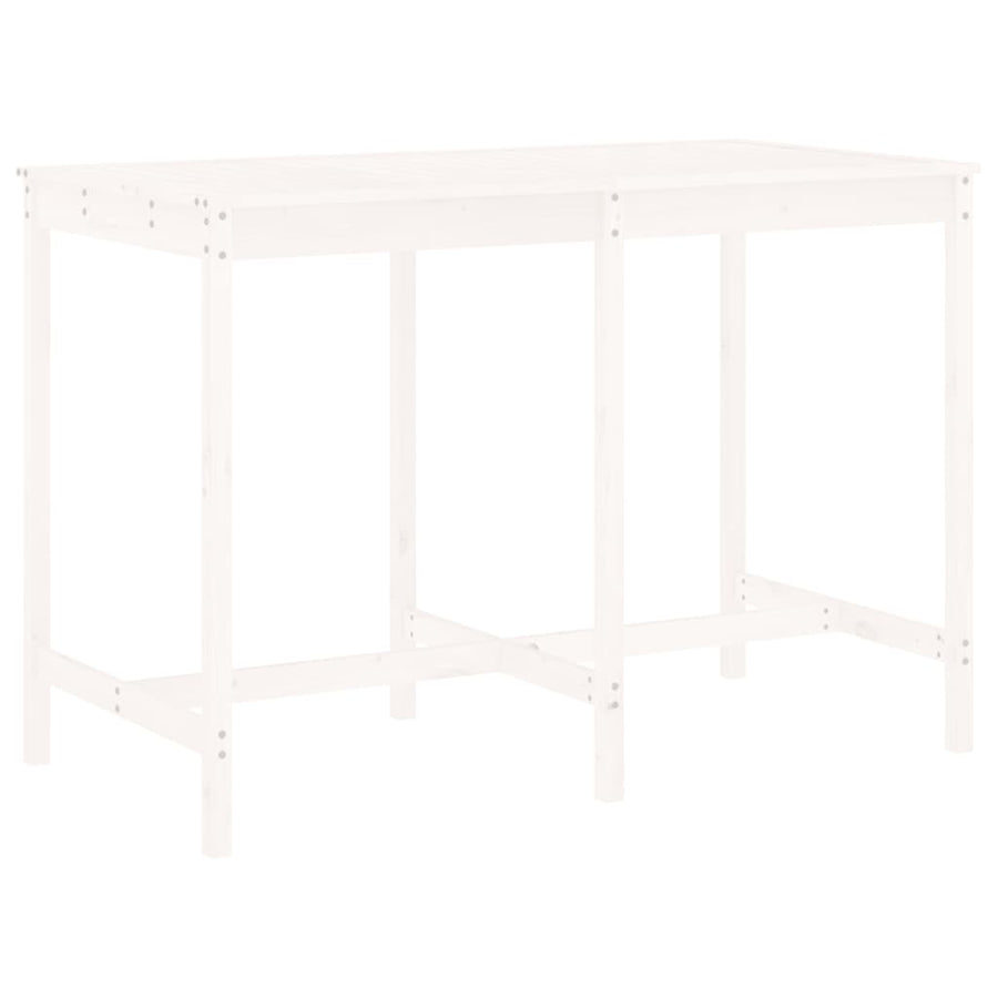 -Delige Barset Massief Grenenhout Wit Wit grenenhout
