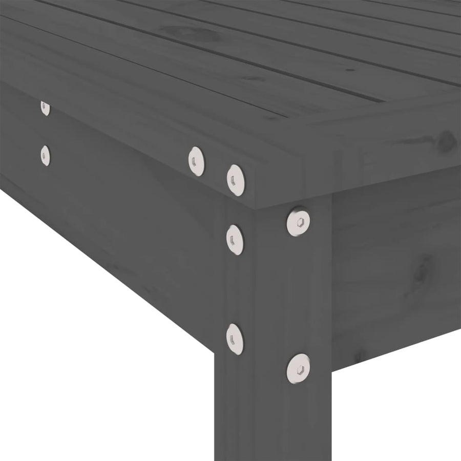 -Delige Tuinbarset Massief Grenenhout Grijs Grijs grenenhout