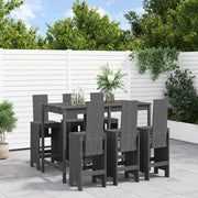 Tuinbarset 7-delig massief grenenhout grijs