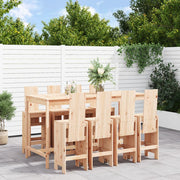 Barset 9-delig massief grenenhout 203.5x90x110 cm
