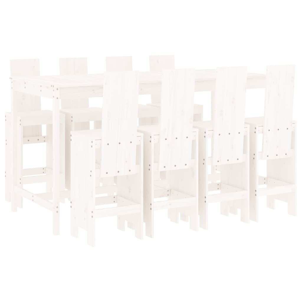 -Delige Barset Massief Grenenhout Wit Wit grenenhout