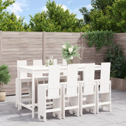 Barset massief grenenhout wit 9-delig