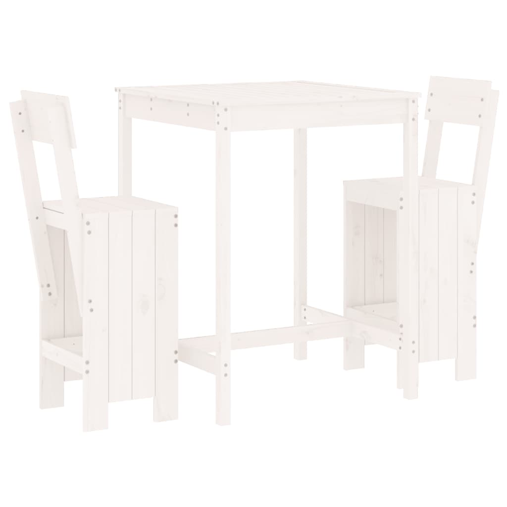 -Delige Barset Massief Grenenhout Wit Wit grenenhout