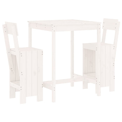 -Delige Barset Massief Grenenhout Wit Wit grenenhout
