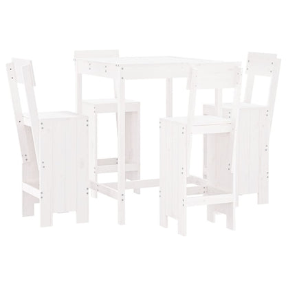 -Delige Barset Massief Grenenhout Wit Wit grenenhout