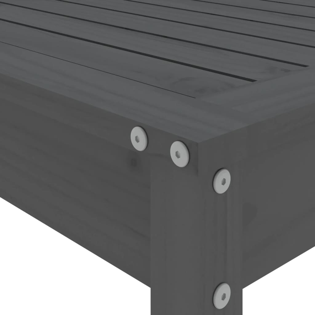 -Delige Tuinbarset Massief Grenenhout Grijs Grijs grenenhout