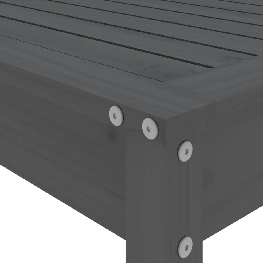 -Delige Tuinbarset Massief Grenenhout Grijs Grijs grenenhout