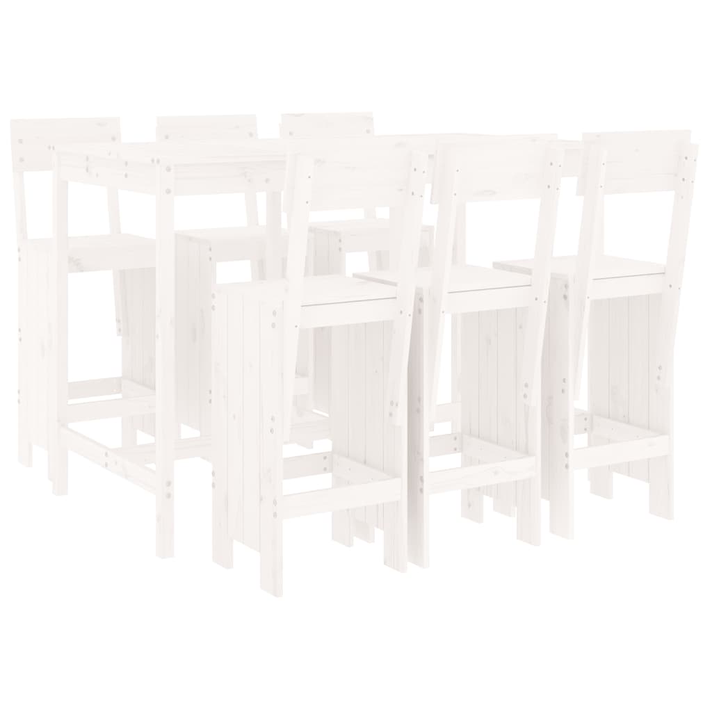 -Delige Barset Massief Grenenhout Wit Wit grenenhout