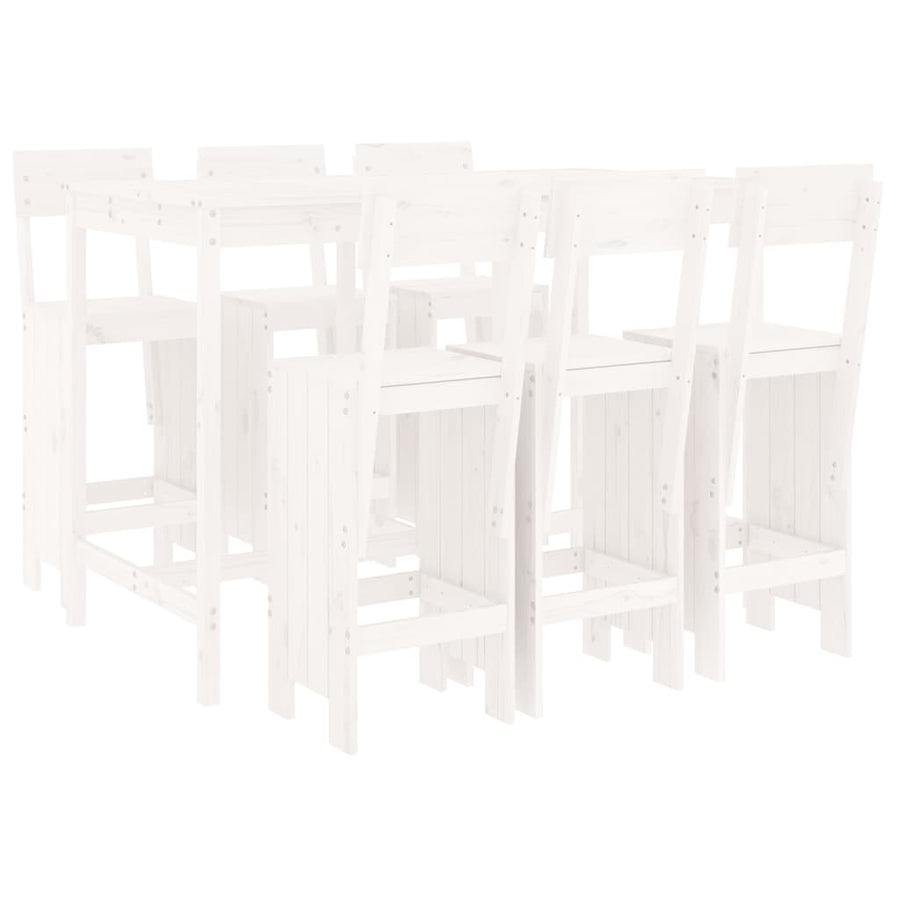 -Delige Barset Massief Grenenhout Wit Wit grenenhout