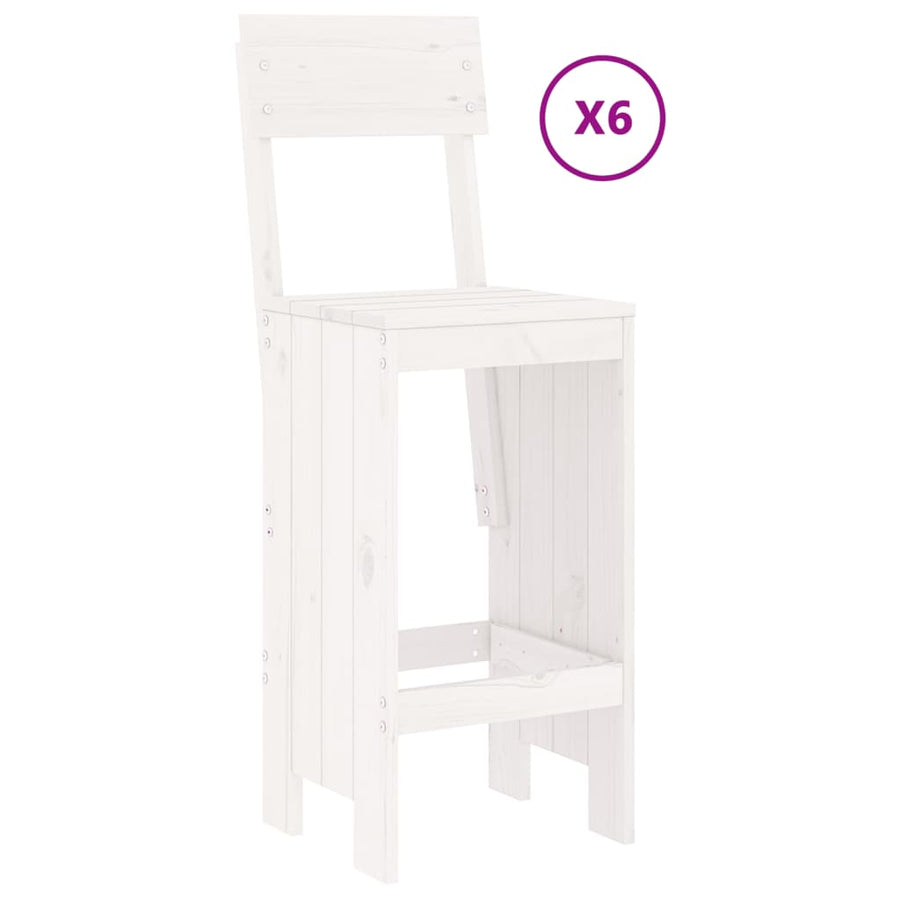-Delige Barset Massief Grenenhout Wit Wit grenenhout