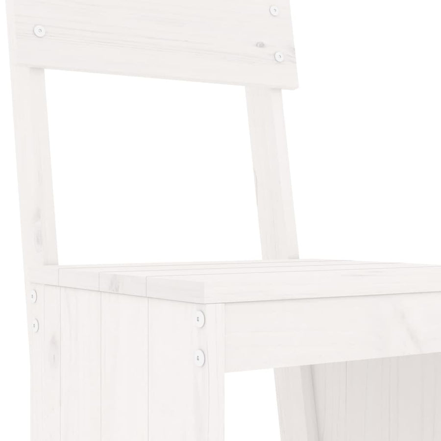 -Delige Barset Massief Grenenhout Wit Wit grenenhout