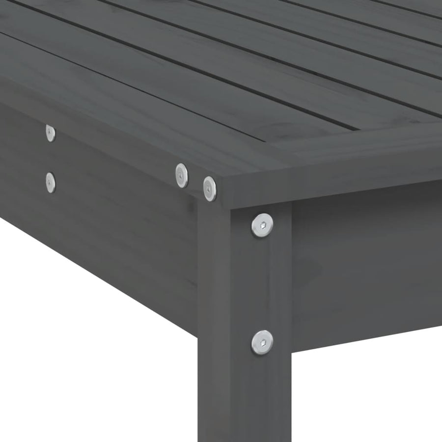 -Delige Tuinbarset Massief Grenenhout Grijs Grijs grenenhout