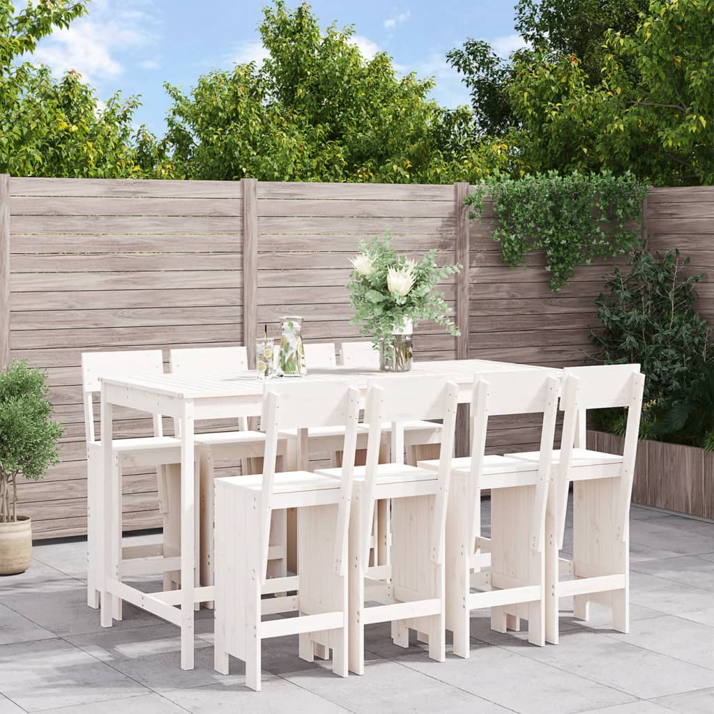 -Delige Barset Massief Grenenhout Wit Wit grenenhout